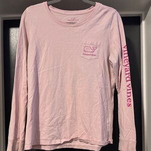 Vineyard Vines Light Pink Logo Long Sleeve Tee